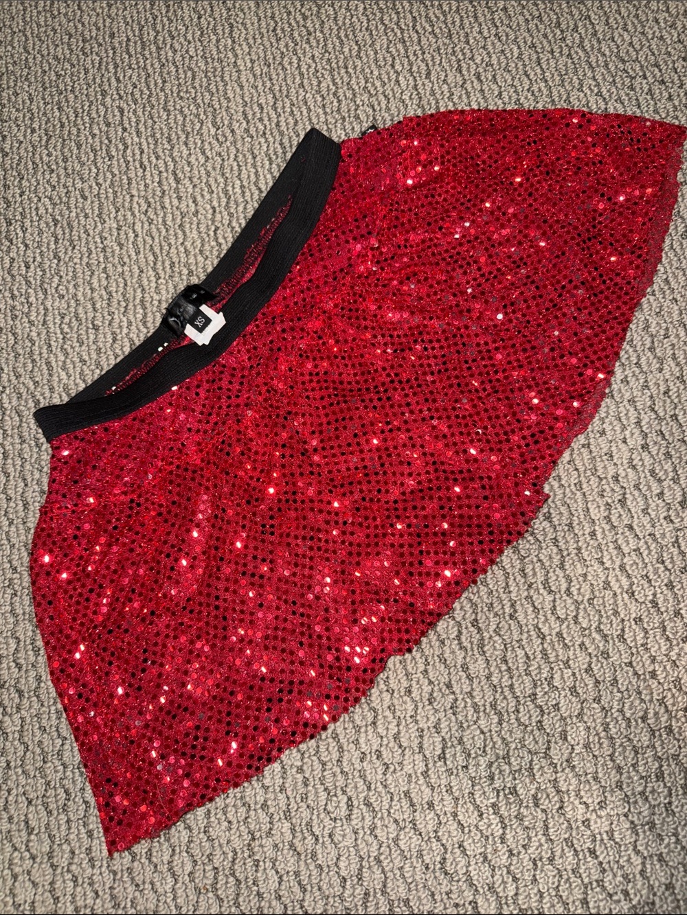 Sparkle Athletic - XS Red Sequin Women's Skirt